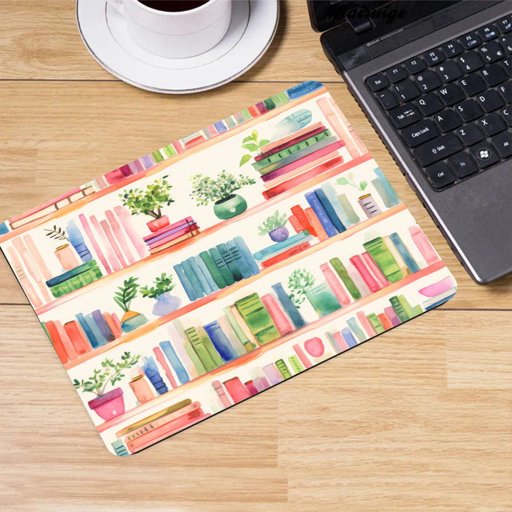 Desk Setup With Plants - Plant Books Mouse Pad Home Office