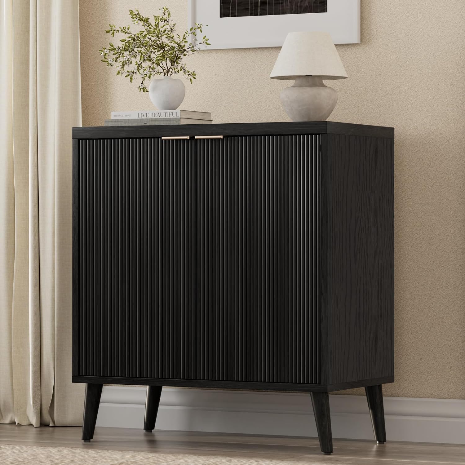 Desk Setup Modern - Fluted Buffet Cabinet With Storage Modern