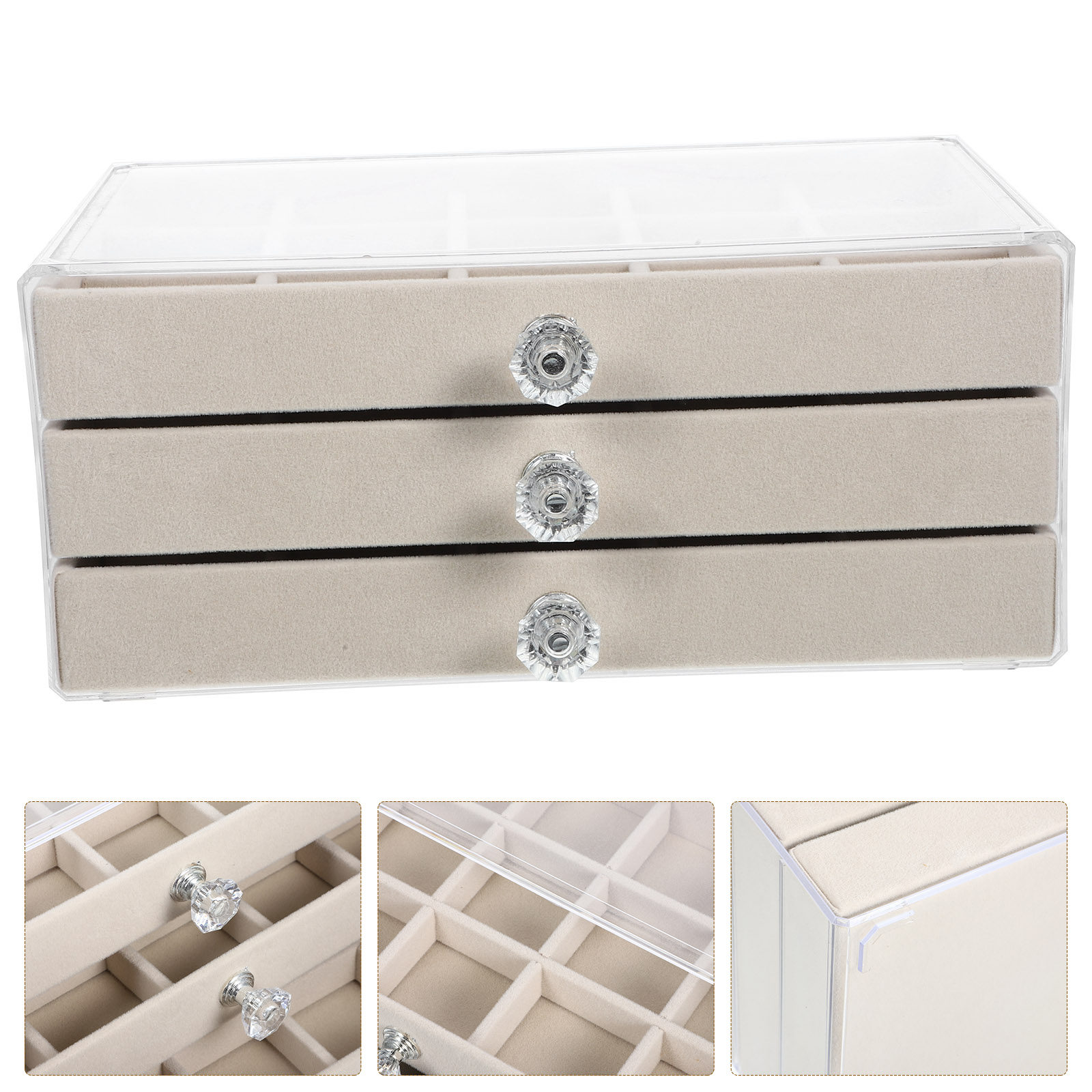 Jewelry Desk Setup - 45 Section Jewelry Organizer Box Desktop