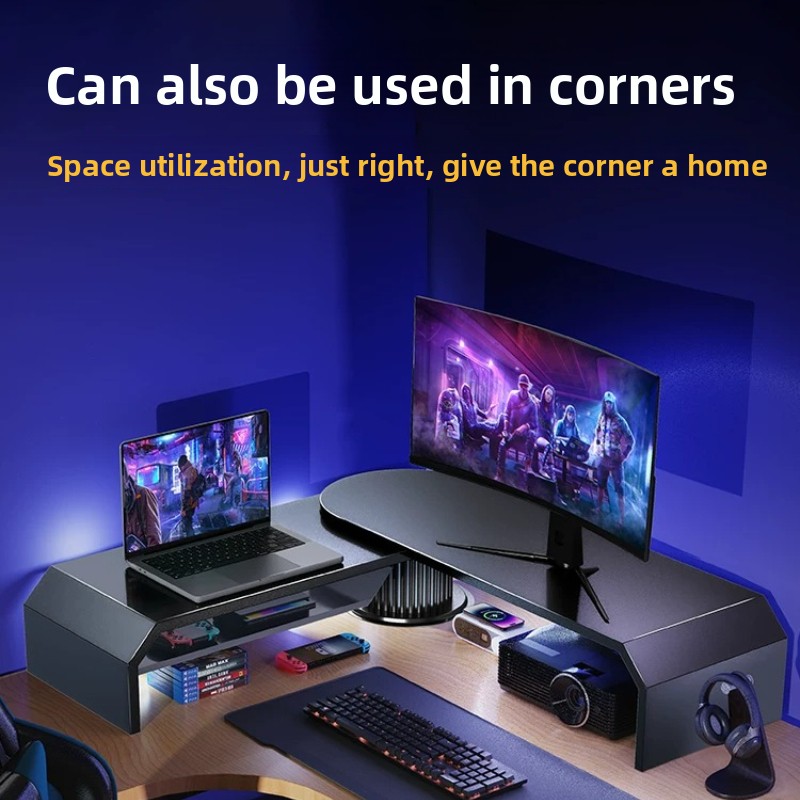 Desk Setup Monitor And Laptop - Gaming Dual Monitor Stand Office Screen