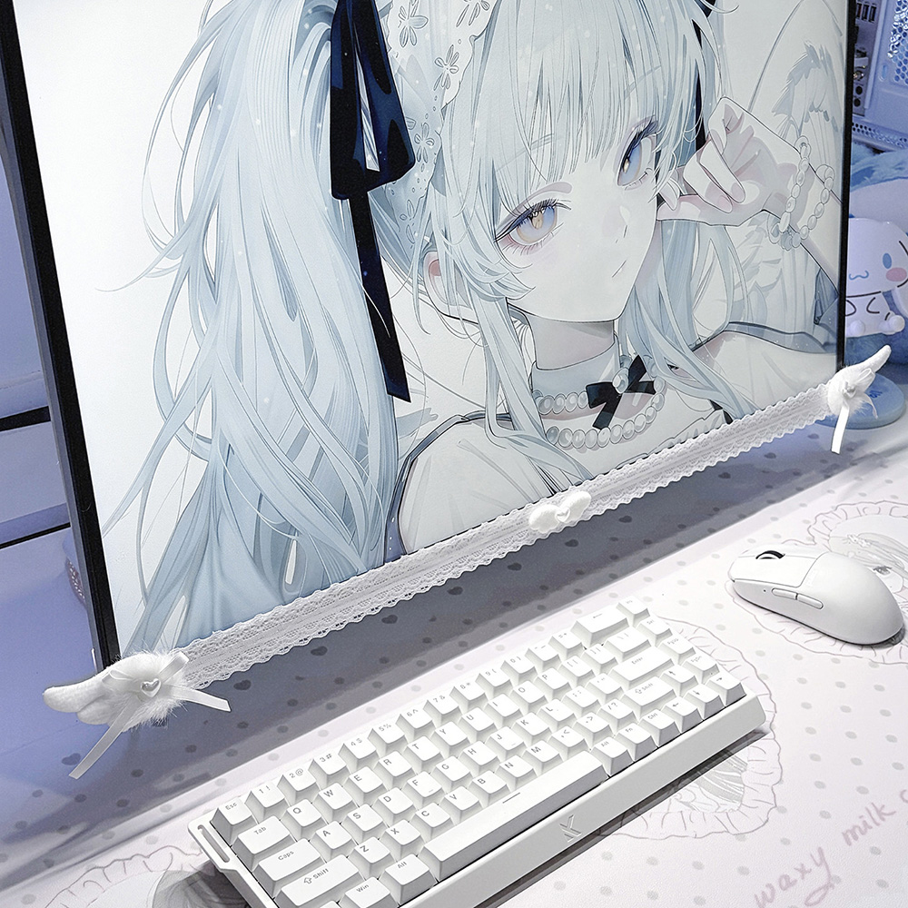 New Screen Decor White Lace Mo - Desk Setup Gaming recension och pris