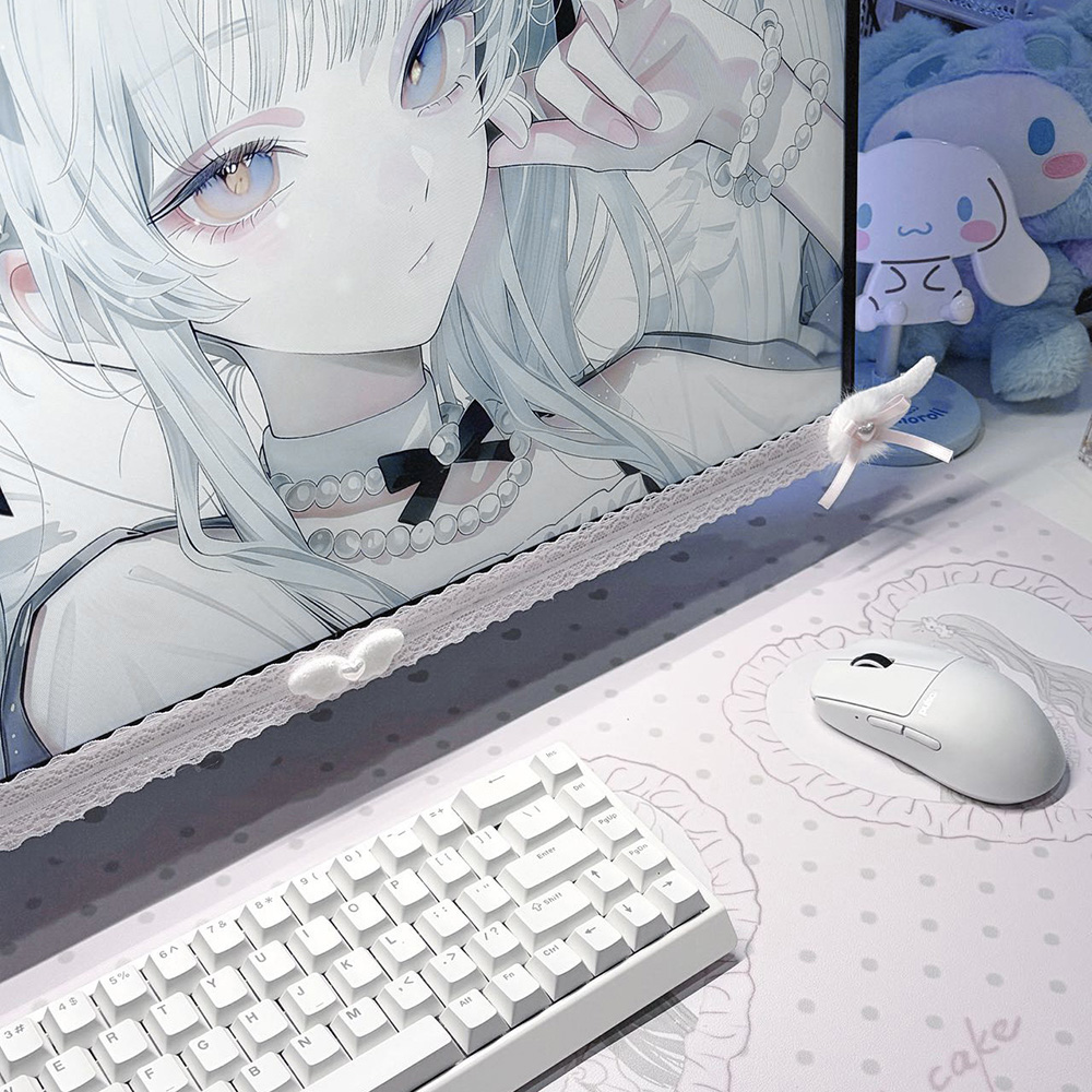 New Screen Decor White Lace Mo - Desk Setup Gaming recension och pris