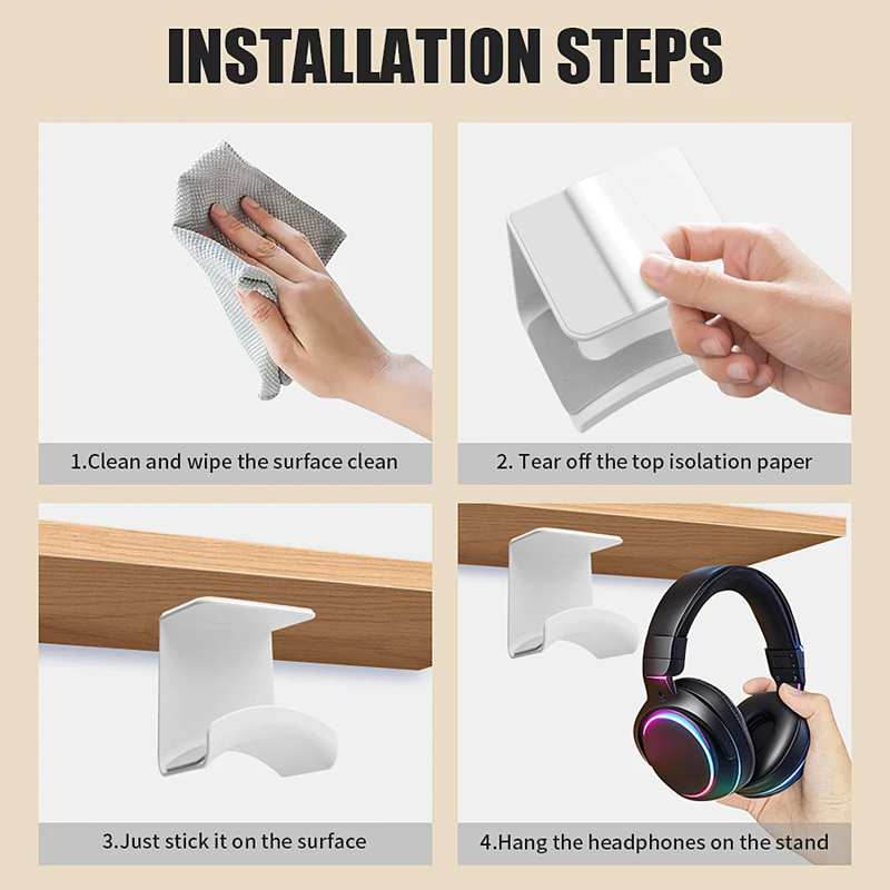 Universal Headphone Stand Adhe - Desk Setup Gaming recension och pris