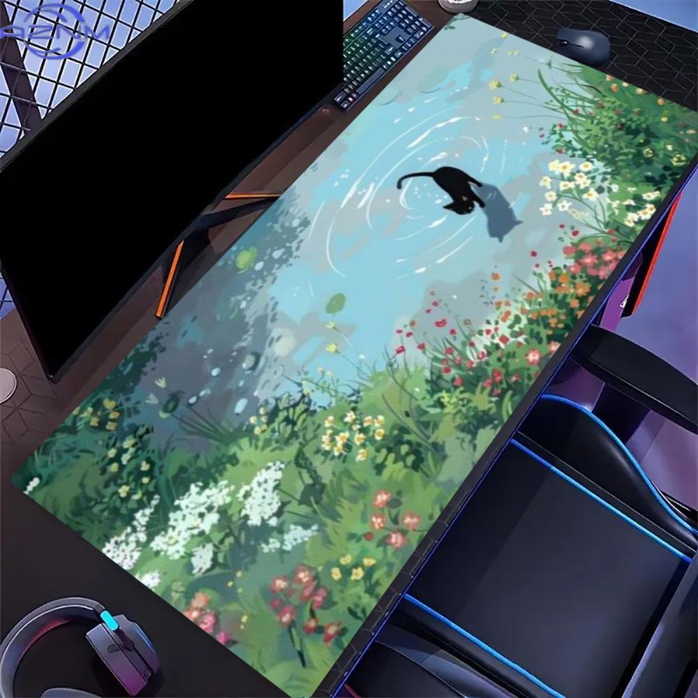 Floral Cute Cat Large Gaming M - Desk Setup With Laptop recension och pris