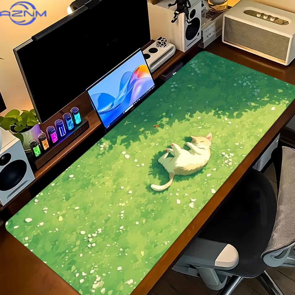 Floral Cute Cat Large Gaming M - Desk Setup With Laptop recension och pris