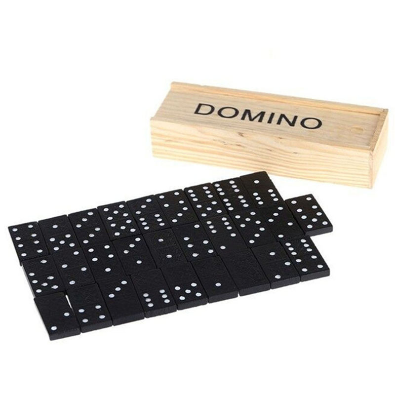 28pcs/Set Wooden Domino Board  - Desk Setup Kids recension och pris