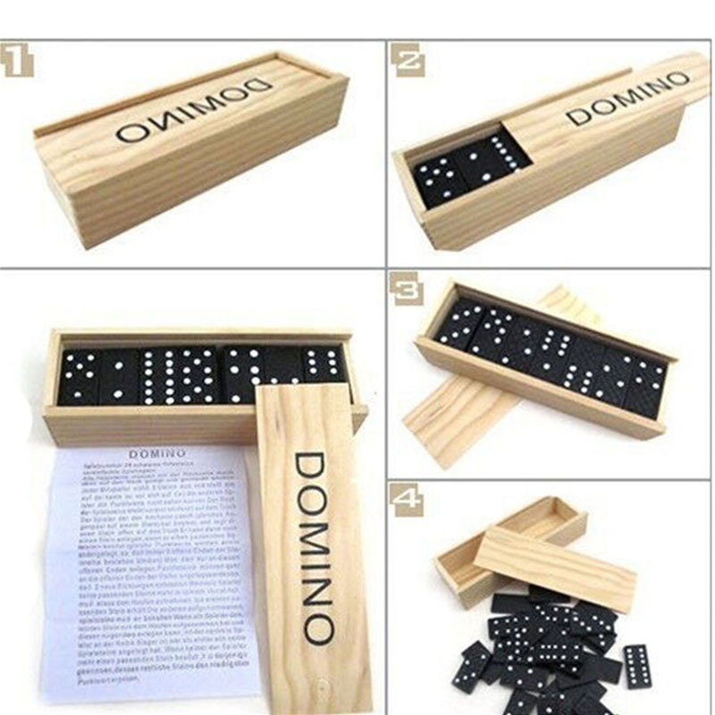 28pcs/Set Wooden Domino Board  - Desk Setup Kids recension och pris