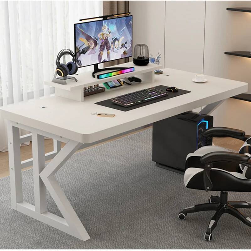 Shaped L Gaming Desk Table Pli - Desk Setup Monitor And Laptop recension och pris