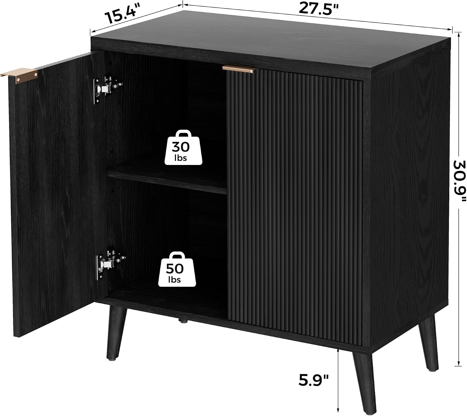 Fluted Buffet Cabinet With Sto - Desk Setup Modern recension och pris