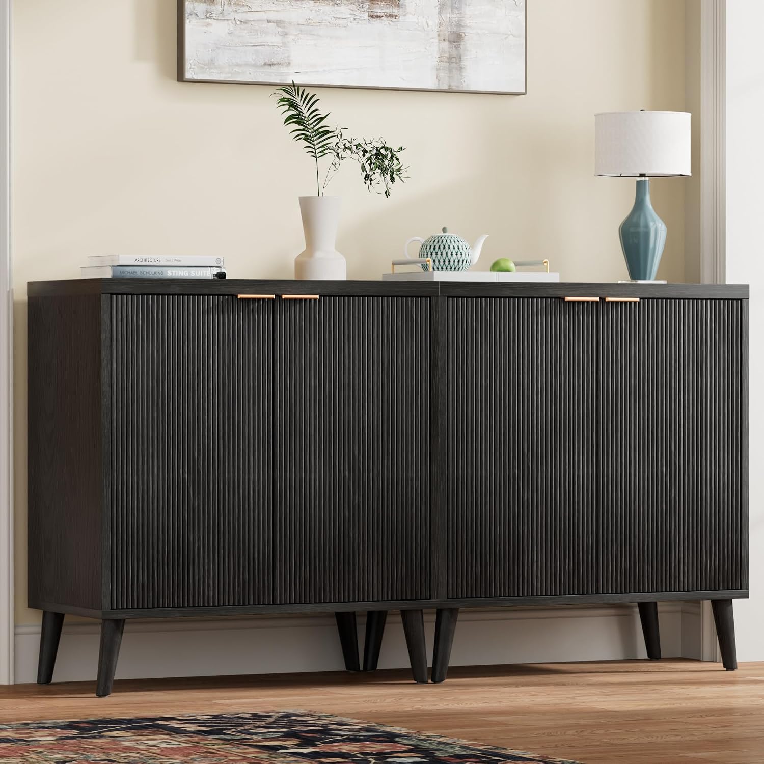 Fluted Buffet Cabinet With Sto - Desk Setup Modern recension och pris