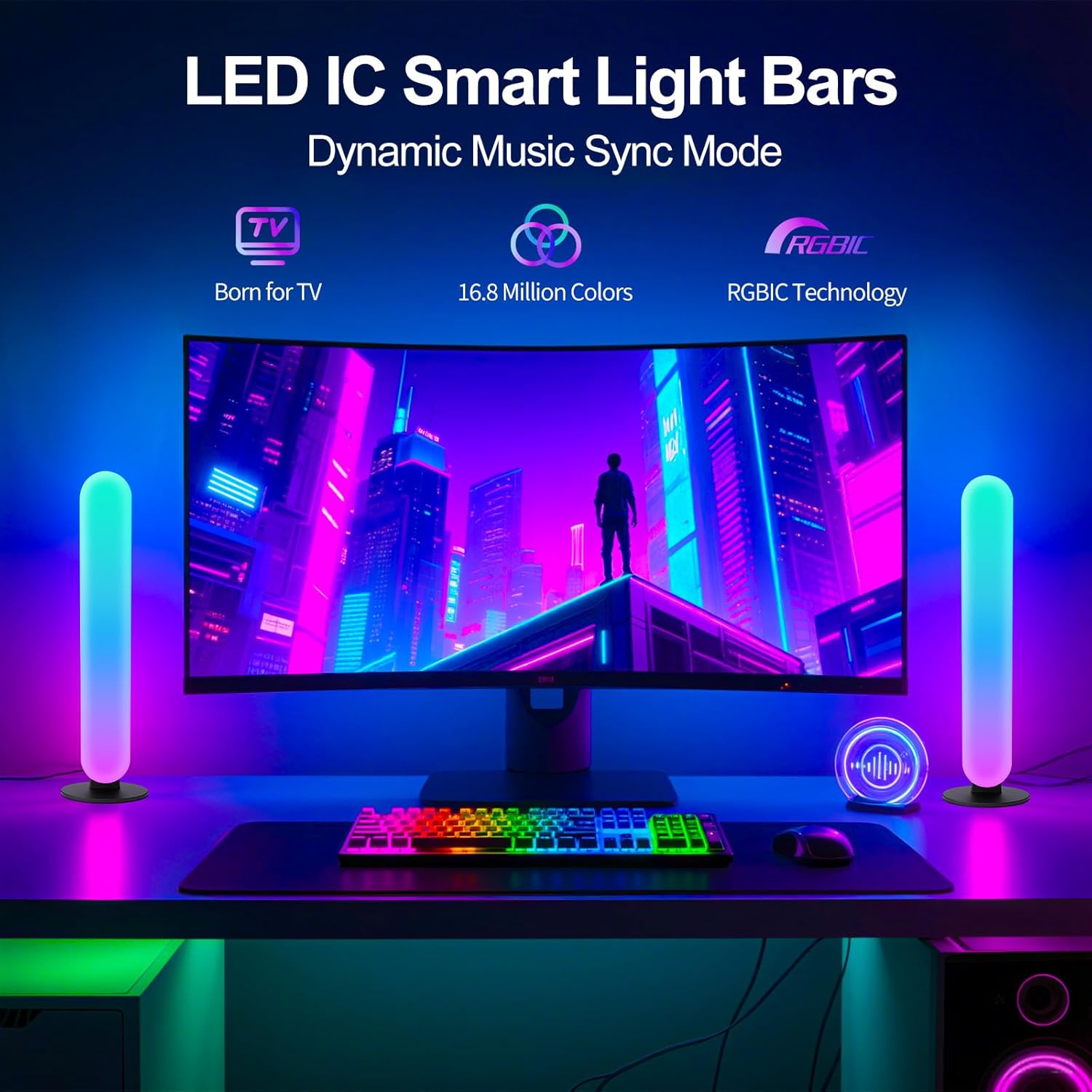 Plastic RGB LED Light Bar Musi - Ambient Light Bar Usb recension och pris