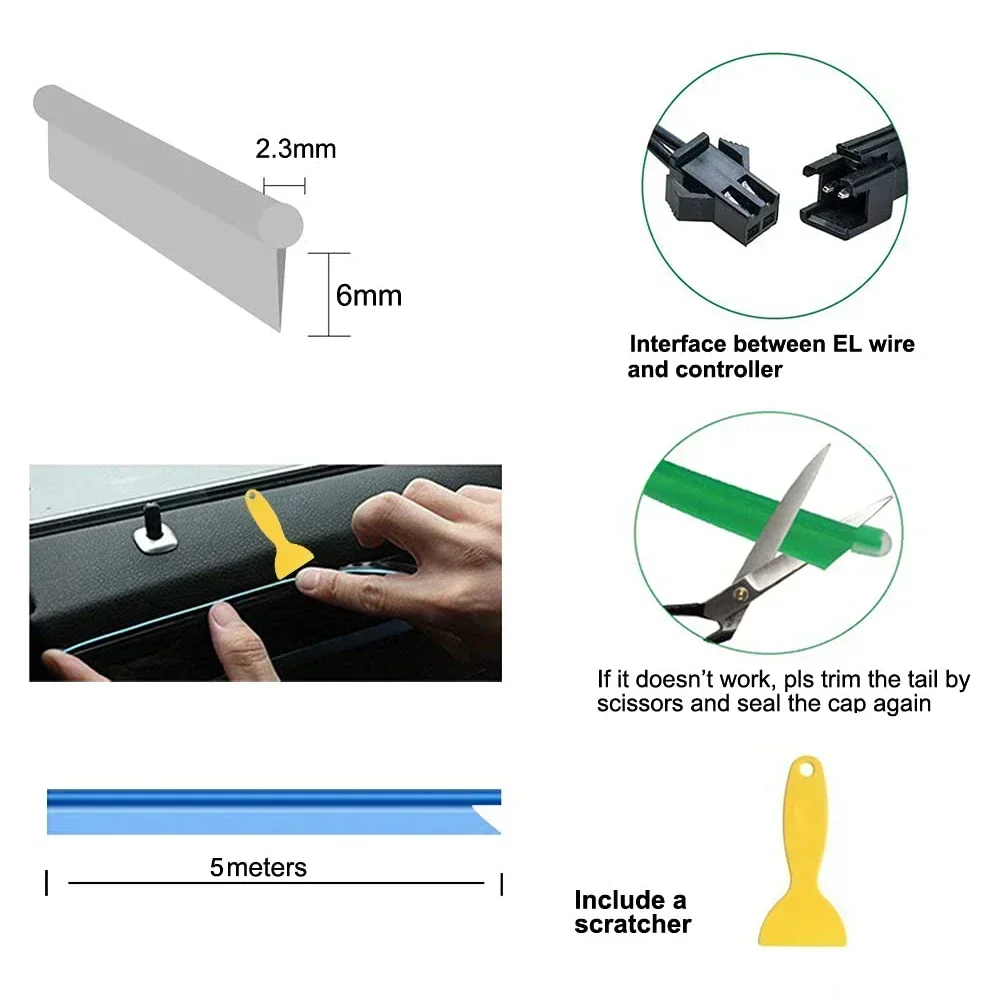 1/3/5M Car Interior Light Deco - Ambient Light Bar Usb recension och pris