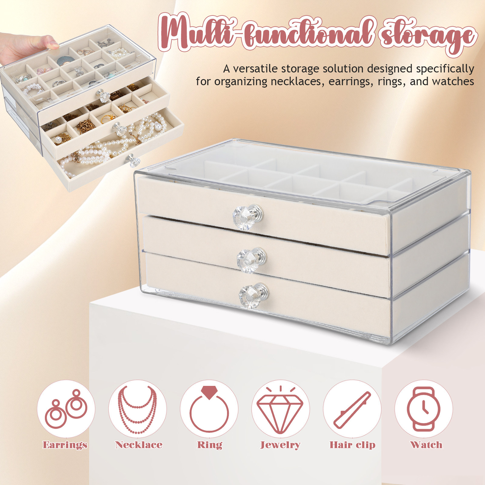 45 Section Jewelry Organizer B - Jewelry Desk Setup recension och pris