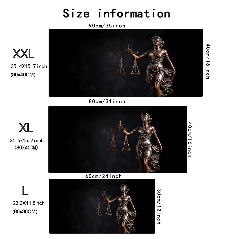 Lady Justice Statue Theme Larg - Desk Setup With Laptop recension och pris