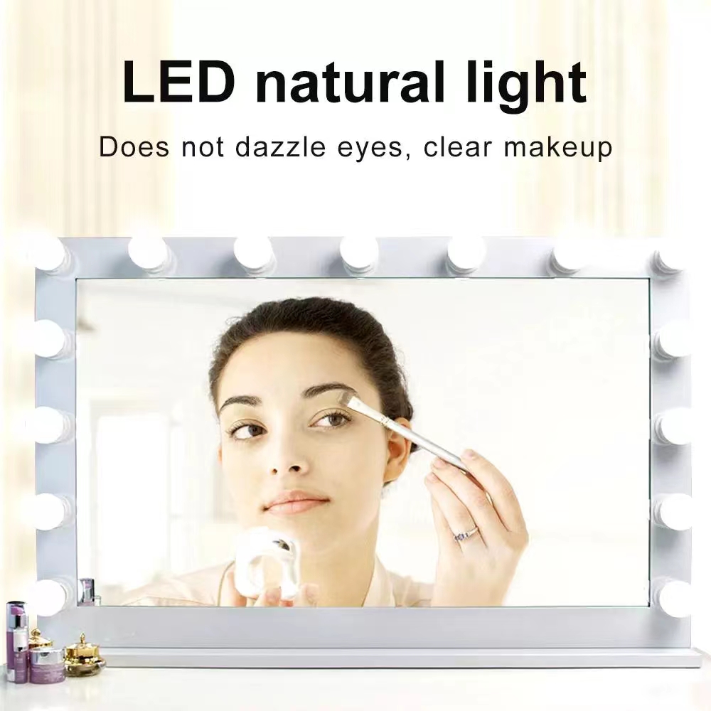 LED Light Paste Mirror Makeup  - Desk Setup Modern recension och pris