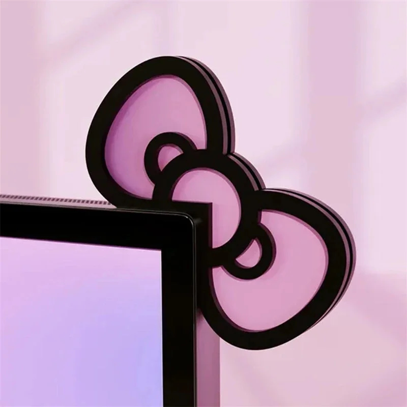Kawaii Pink Acrylic Bow Monito - Desk Setup Gaming recension och pris