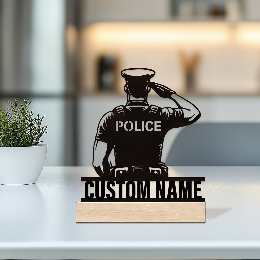 Personalized Metal Police Badg - Desk Setup Modern recension och pris