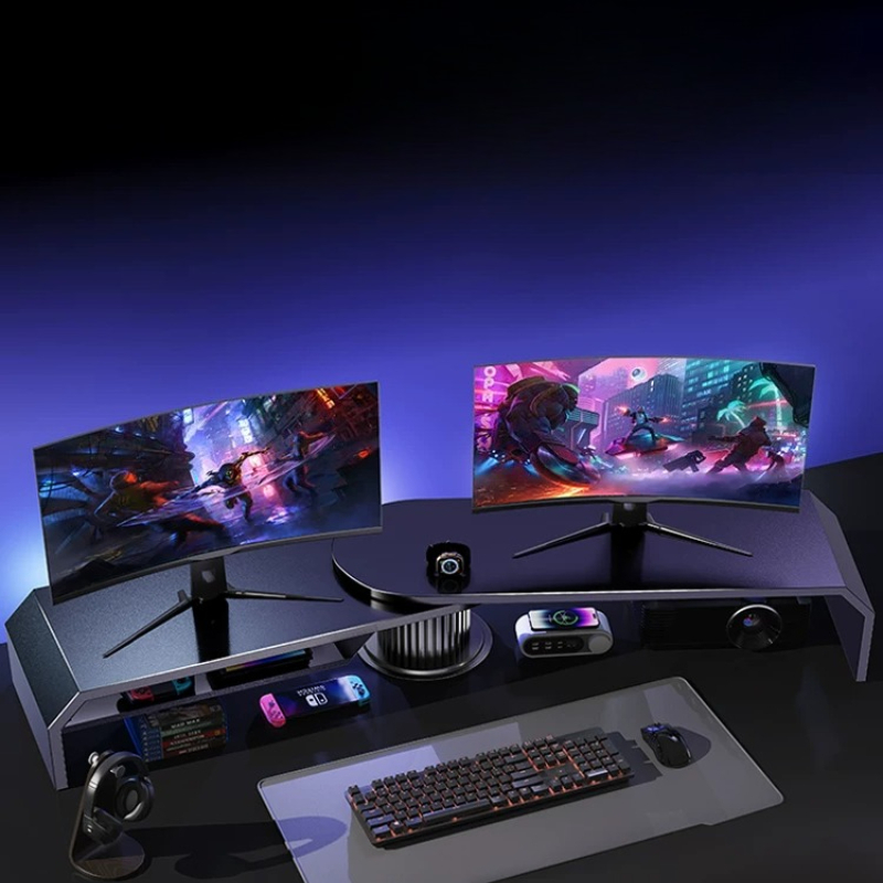 Gaming Dual Monitor Stand Offi - Desk Setup Monitor And Laptop recension och pris