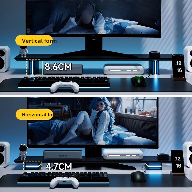 RGB Monitor Stand Ergonomic Co - Desk Setup Monitor And Laptop recension och pris