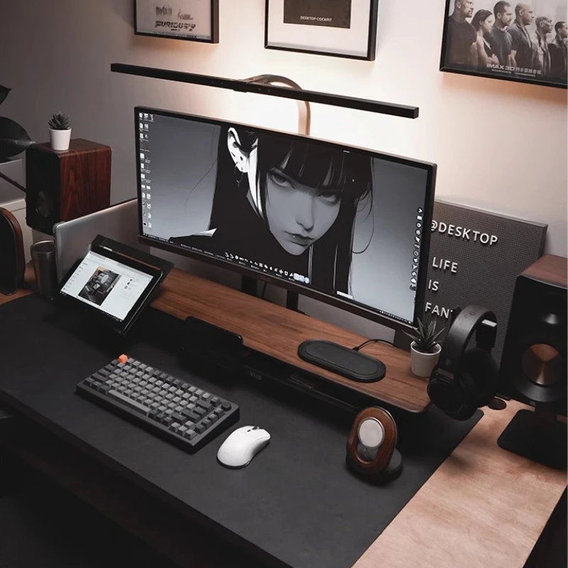 Modular Walnut Monitor Stand f - Desk Setup Monitor And Laptop recension och pris