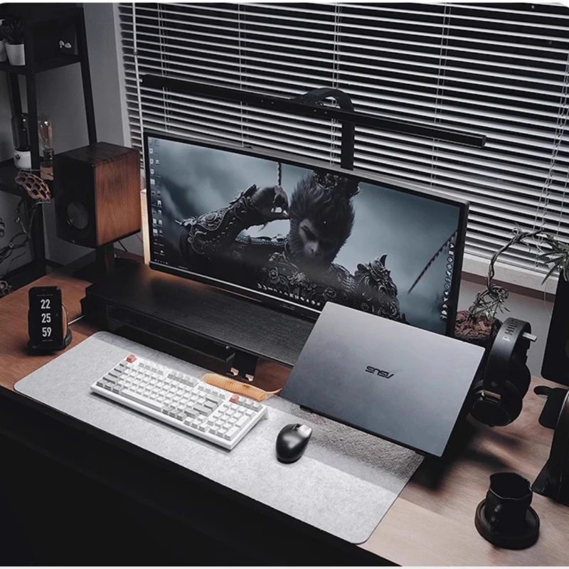 Modular Walnut Monitor Stand f - Desk Setup Monitor And Laptop recension och pris