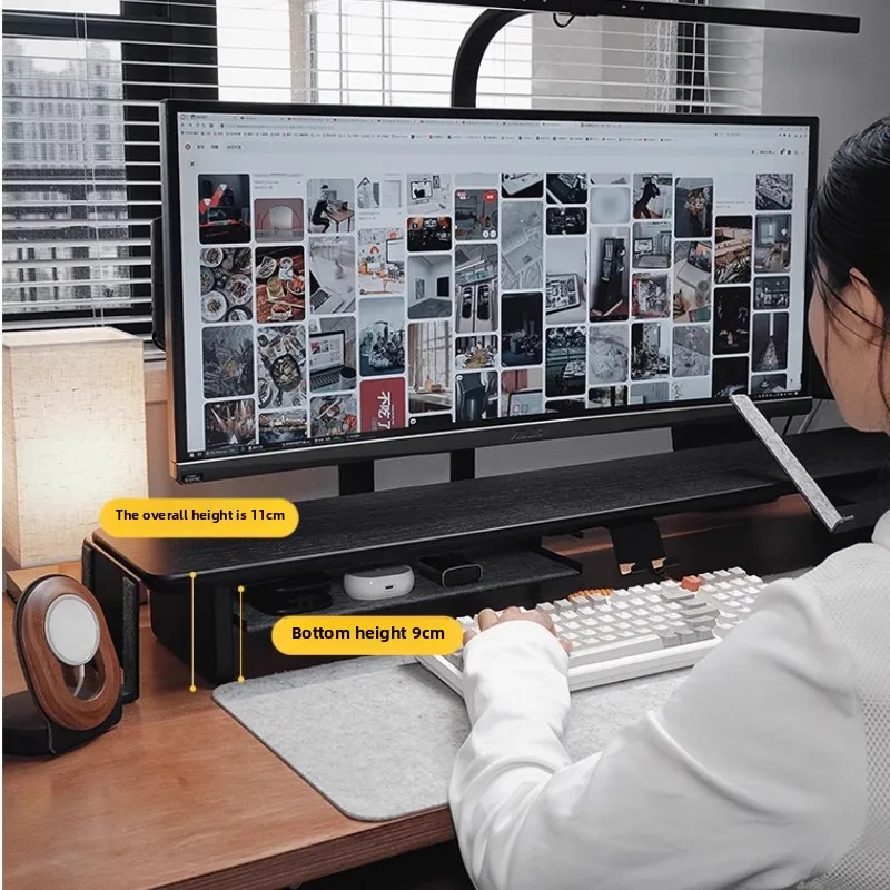 Modular Walnut Monitor Stand f - Desk Setup Monitor And Laptop recension och pris