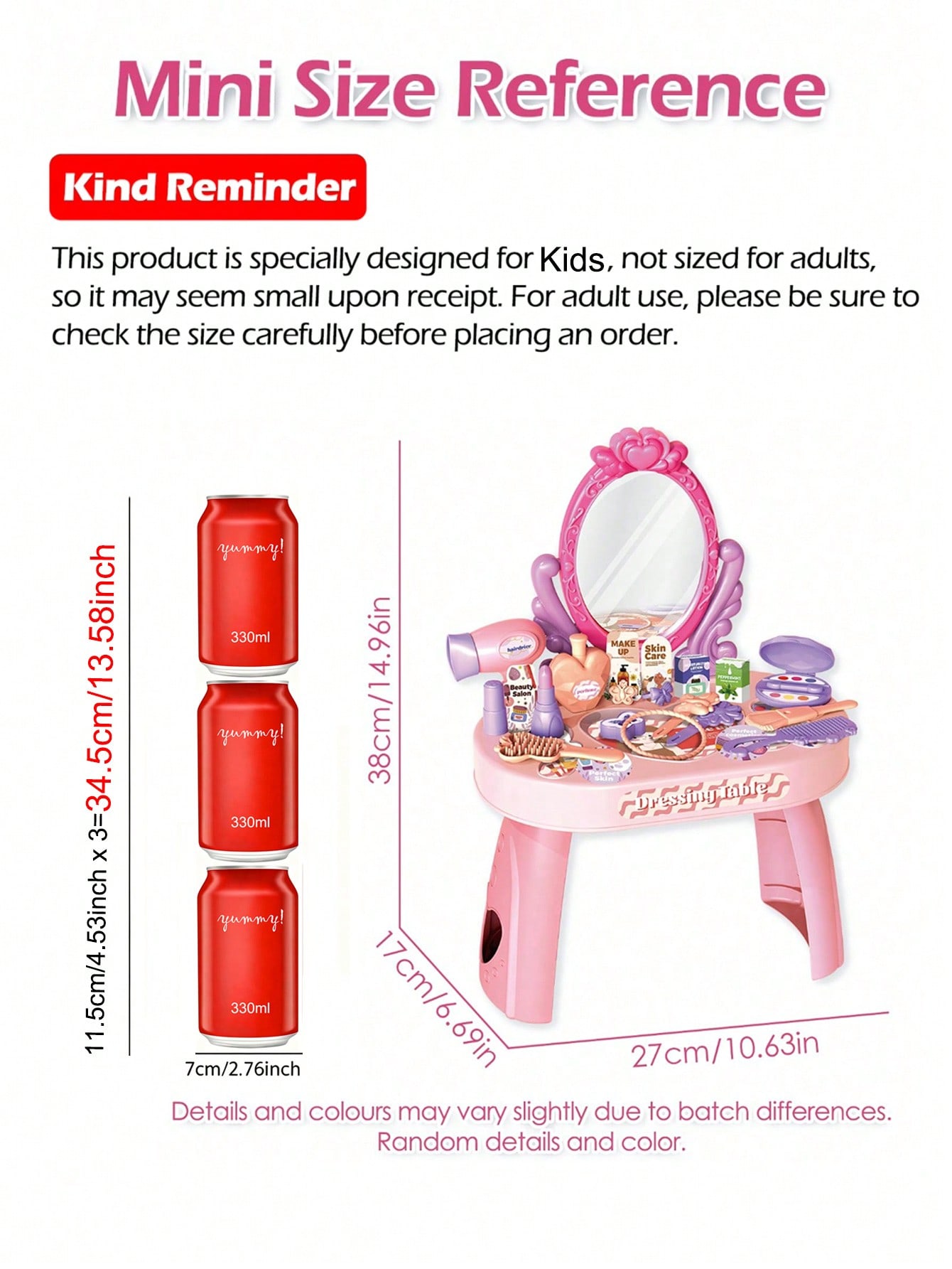 Kids Princess Vanity Dressing  - Desk Setup Kids recension och pris