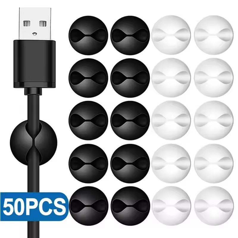 5/50Pcs Desktop Wall Cable Cli - Desk Setup Organization recension och pris