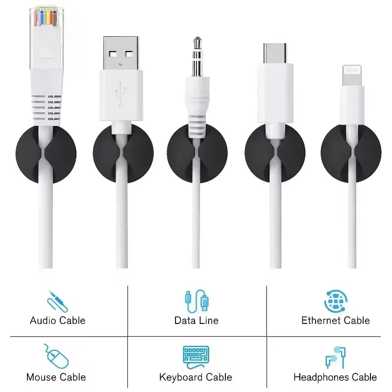 5/50Pcs Desktop Wall Cable Cli - Desk Setup Organization recension och pris