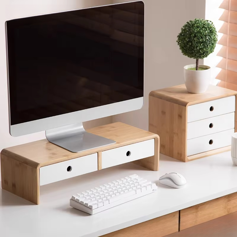 Bamboo Laptop Monitor Riser Ec - Desk Setup With Laptop recension och pris