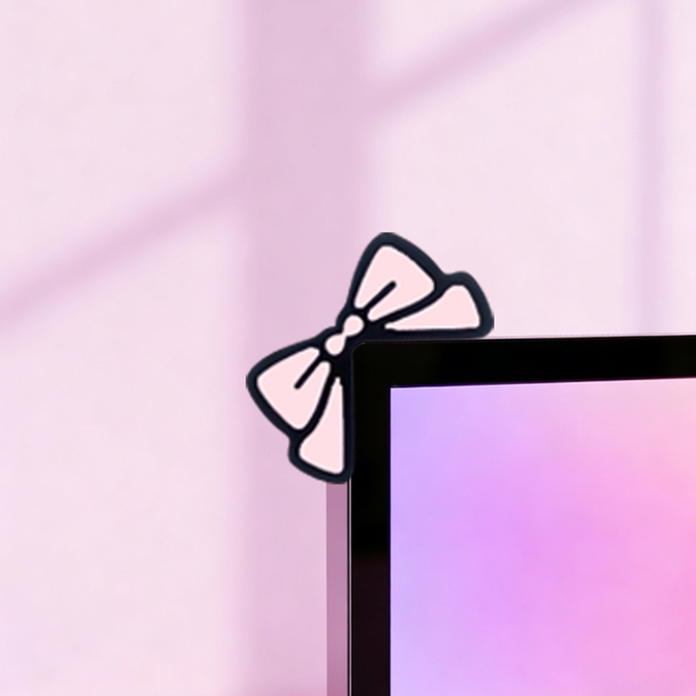 Cute Pink Bow Monitor Decor Ka - Desk Setup Monitor And Laptop recension och pris