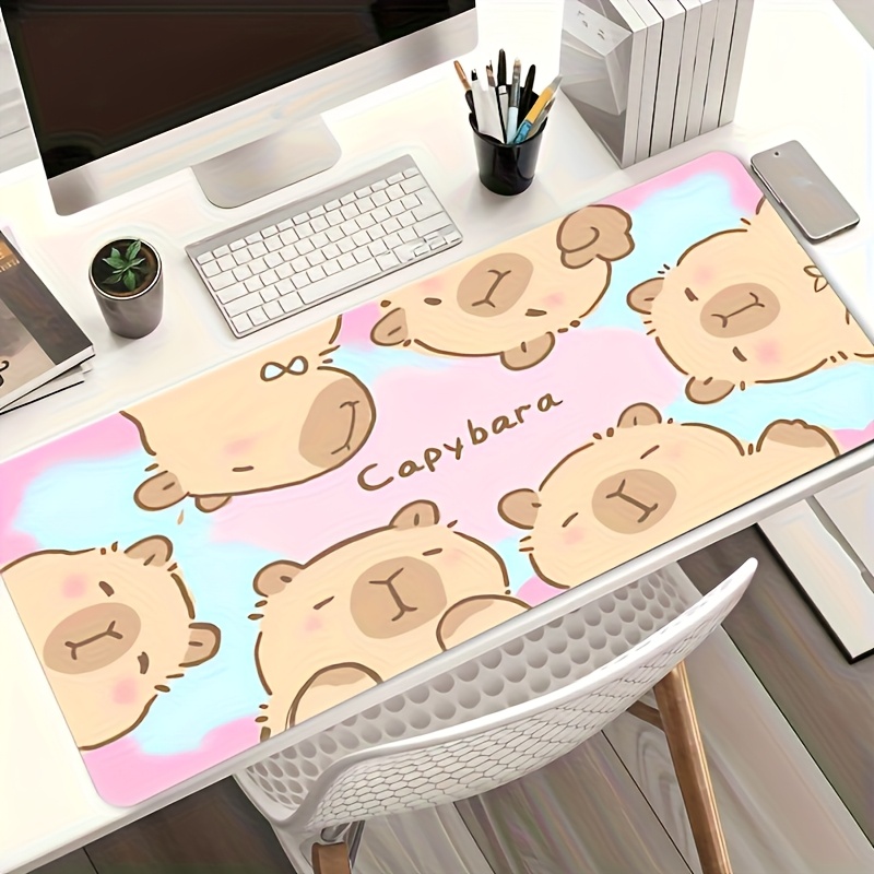 Stylish Cute Cartoon Capybara  - Desk Setup With Laptop recension och pris
