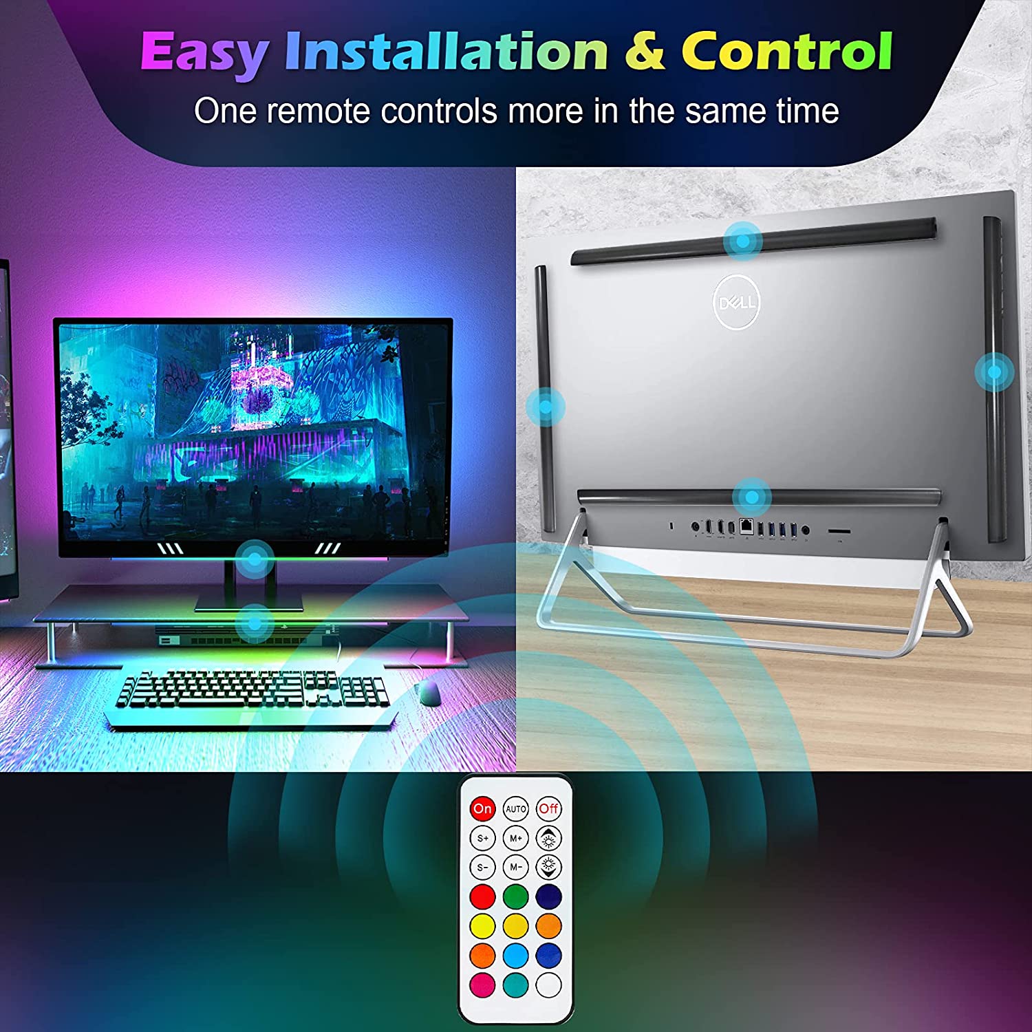 Under Monitor Light Bar RGB Dr - Desk Room Setup recension och pris