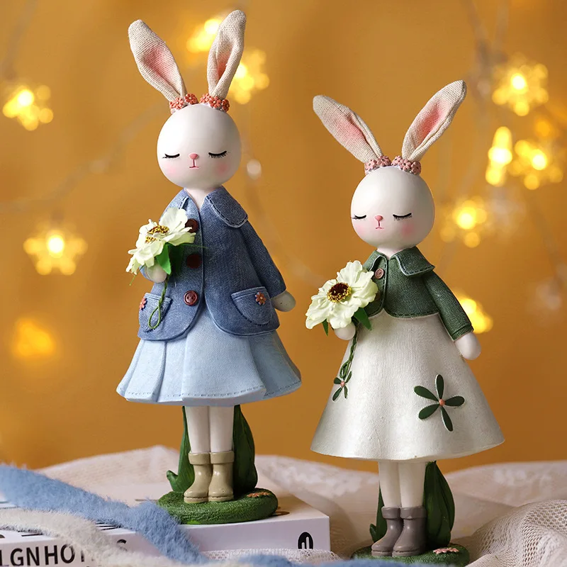 Spring Floral Rabbit Resin Orn - Desk Setup Kids recension och pris